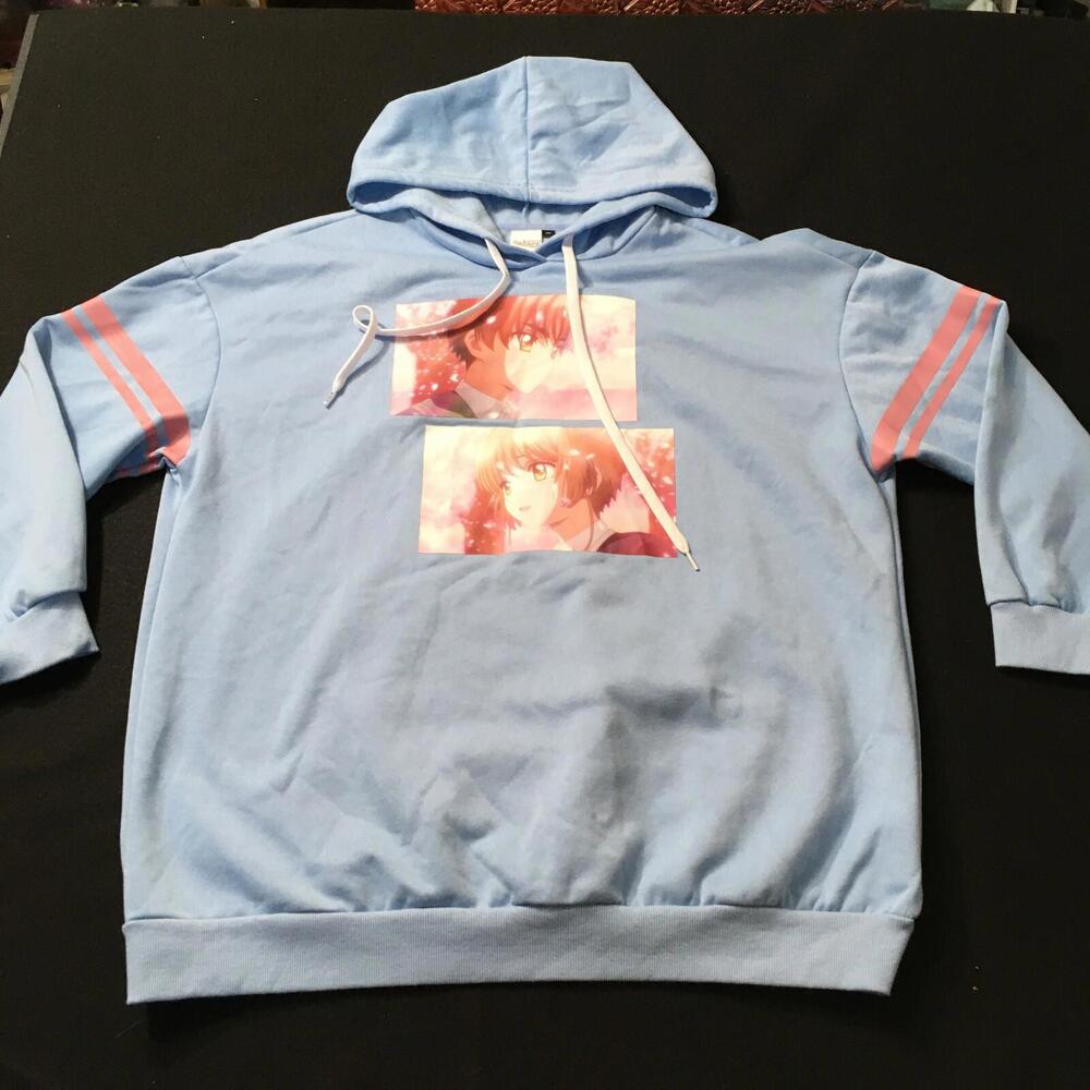 cardcaptor  Hoodie Mens 2XL  Sakura BLUE Pullover Anime HOODIE